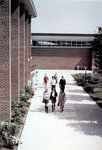 Students walking in quadrangle, Wilfrid Laurier University