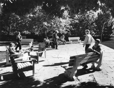 Students on Wilfrid Laurier University campus