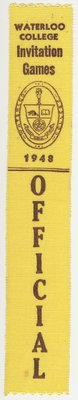 Official ribbon, 1948 Waterloo College Invitation Games