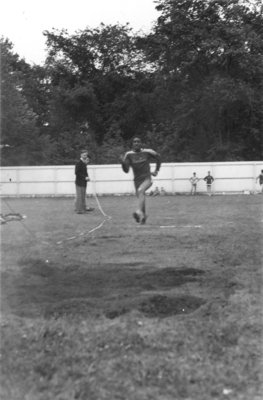 Man jumping, Waterloo College Invitation Games, 1947