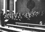 Choir singing in Keffer Memorial Chapel, Waterloo Lutheran University