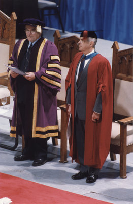 Robert Rosehart and Rowland Smith at spring convocation 1998