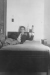 Male Waterloo College student in residence room