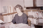 Staff member in Waterloo Lutheran University library, Willison Hall