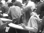Waterloo Lutheran University student writing an exam