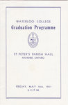 Waterloo College Graduation Programme, 1951