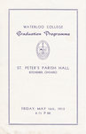 Waterloo College graduation programme, 1952