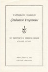 Waterloo College Graduation Programme, 1953