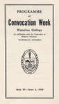 Programme of Convocation Week, Waterloo College, 1928