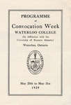 Programme of Convocation Week, Waterloo College, 1929