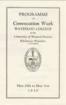 Programme of Convocation Week, Waterloo College, 1930