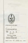 Programme of Convocation Week, Waterloo College, 1933
