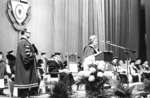 Convocation 1969: Norah Michener making a speech during Fall Convocation 1969
