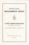 Waterloo College baccalaureate service, May 4, 1958