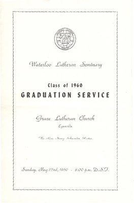 Waterloo Lutheran Seminary Class of 1960 Graduation Service