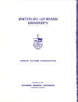 Waterloo Lutheran University fall convocation 1970 program