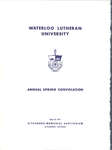 Waterloo Lutheran University spring convocation 1971 program