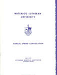 Waterloo Lutheran University spring convocation 1972 program