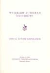 Waterloo Lutheran University fall convocation 1964 program