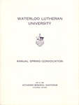 Waterloo Lutheran University spring convocation 1965 program
