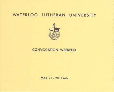 Waterloo Lutheran University convocation weekend, 1966