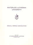 Waterloo Lutheran University spring convocation 1966 program
