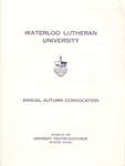 Waterloo Lutheran University fall convocation 1966 program