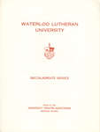 Waterloo Lutheran University baccalaureate service program, fall 1967