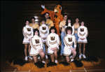 Wilfrid Laurier University cheerleaders and mascot