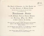 Waterloo College baccalaureate service invitation, 1946