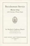 Waterloo College baccalaureate service program, 1931