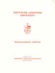 Waterloo Lutheran University baccalaureate service program, fall 1969