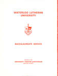 Waterloo Lutheran University baccalaureate service program, fall 1970