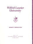 Wilfrid Laurier University fall convocation 1976 program