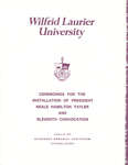 Wilfrid Laurier University fall convocation 1978 program