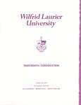 Wilfrid Laurier University fall convocation 1979 program