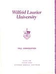 Wilfrid Laurier University fall convocation 1980 program
