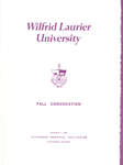 Wilfrid Laurier University fall convocation 1981 program