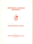 Waterloo Lutheran University baccalaureate service program, fall 1971