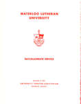Waterloo Lutheran University baccalaureate service program, fall 1972