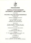 Programme : Installation banquet Saturday, December 5, 1964 honouring The Hon. William Ross Macdonald