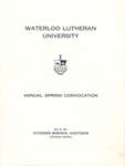Waterloo Lutheran University spring convocation 1967 program
