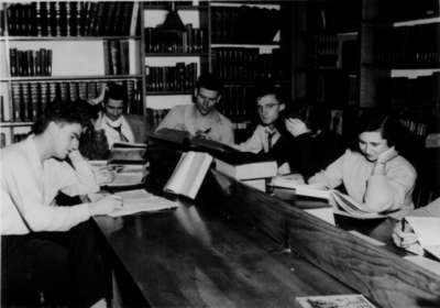 Waterloo College students studying in the library in Willison Hall