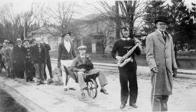 Waterloo College freshmen parade, 1930