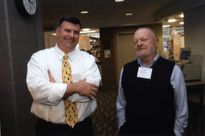 Brian Breckles and Russell Muncaster at Wilfrid Laurier University Library donor event