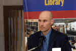 Tom Berczi speaking at Wilfrid Laurier University Library donor event