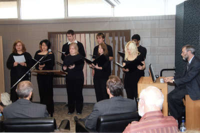 Wilfrid Laurier University Choir Chapel performing at unveiling of medieval manuscript