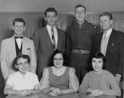 Waterloo College sophomore class executive, 1955-56