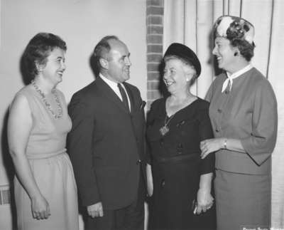 Arlette Pederson, John Wettlaufer, Ruth Gillespie and Dorothy Greb at the Women's Auxiliary annual dinner