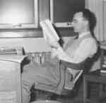 Howard Bream reading a book